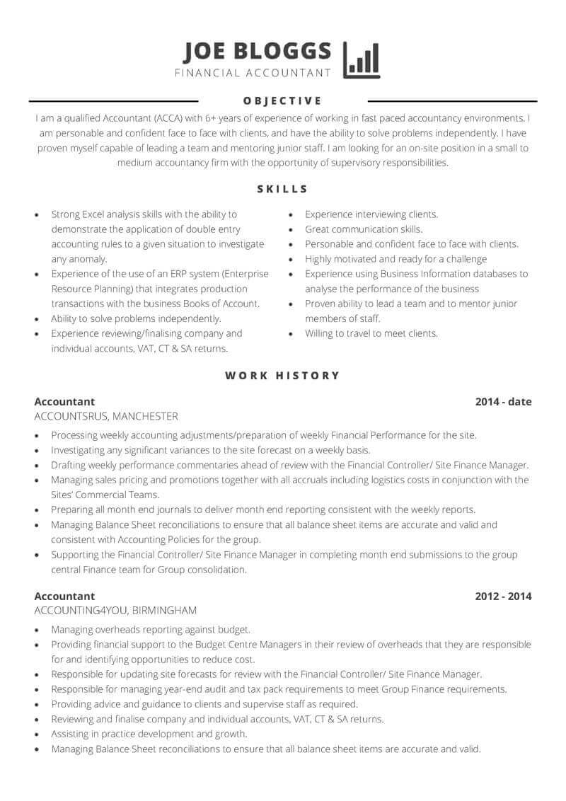 Accountancy CV template